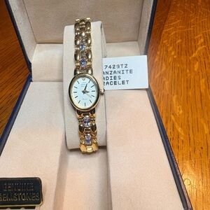 Rare Vintage Gold Tone Tanzanite Ladies Watch